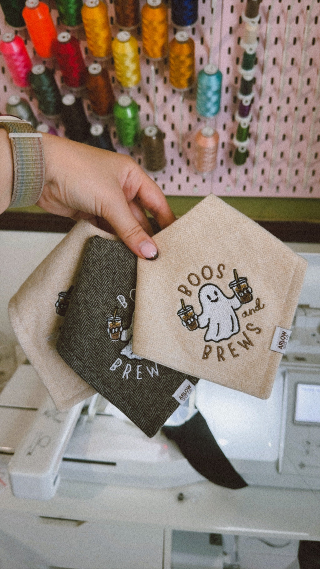 Boos & Brews Embroidered Bandana | Halloween Pet Bandanas for Dogs & Cats
