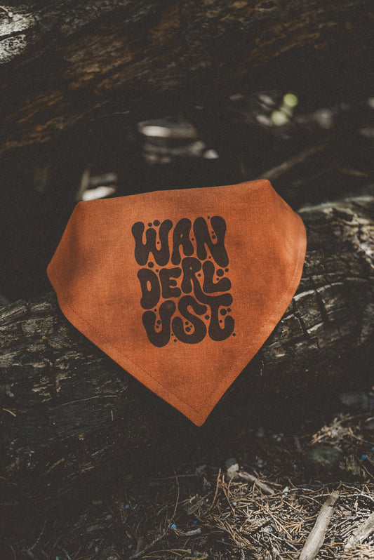 Wanderlust | Dog Bandana | Adventure Dogs | Outdoor Dog | Snap Bandana | Pet Accessory