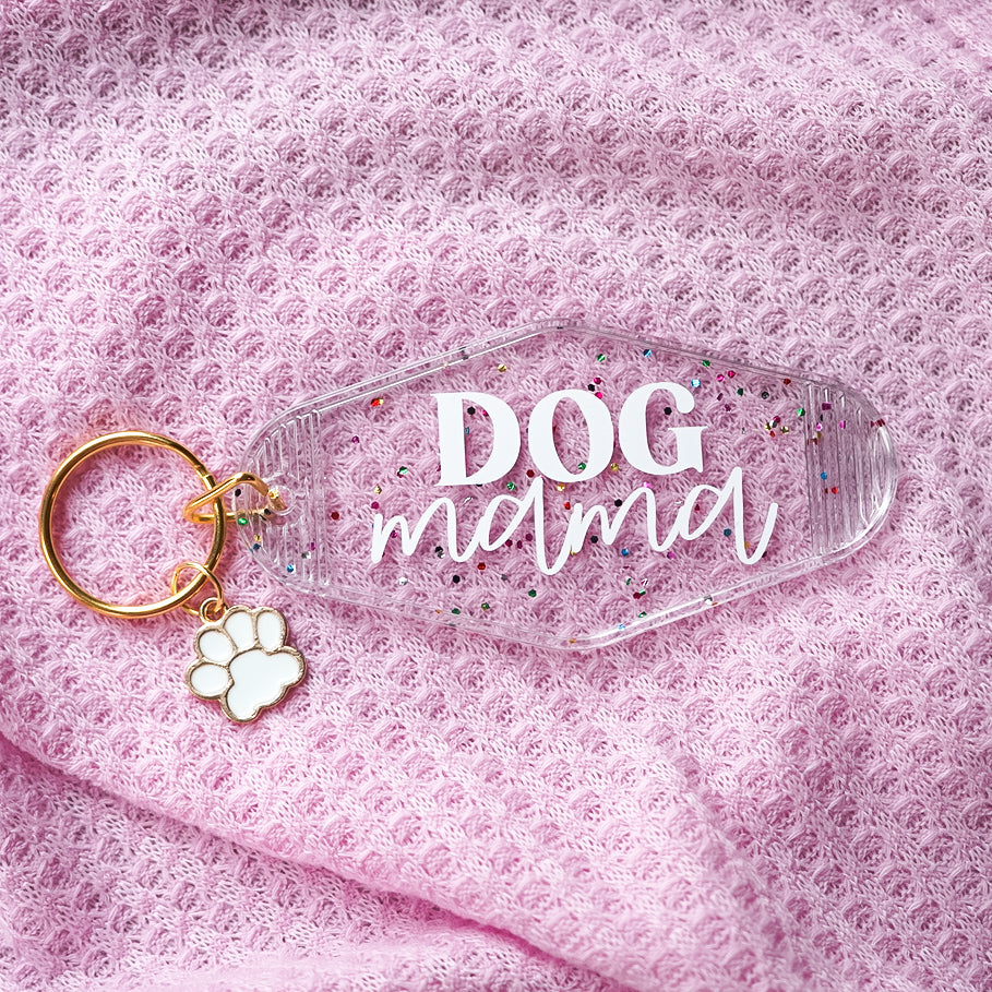 Dog Mom Motel Keychain