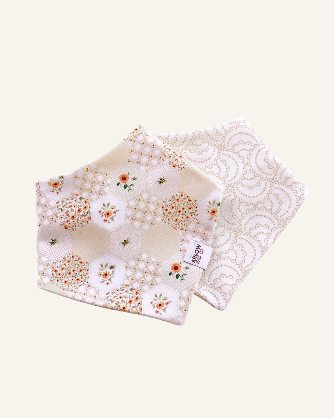 Sunflower Patchwork | Gender Neutral Stain-Resistant Pet Bandanas for Dogs & Cats