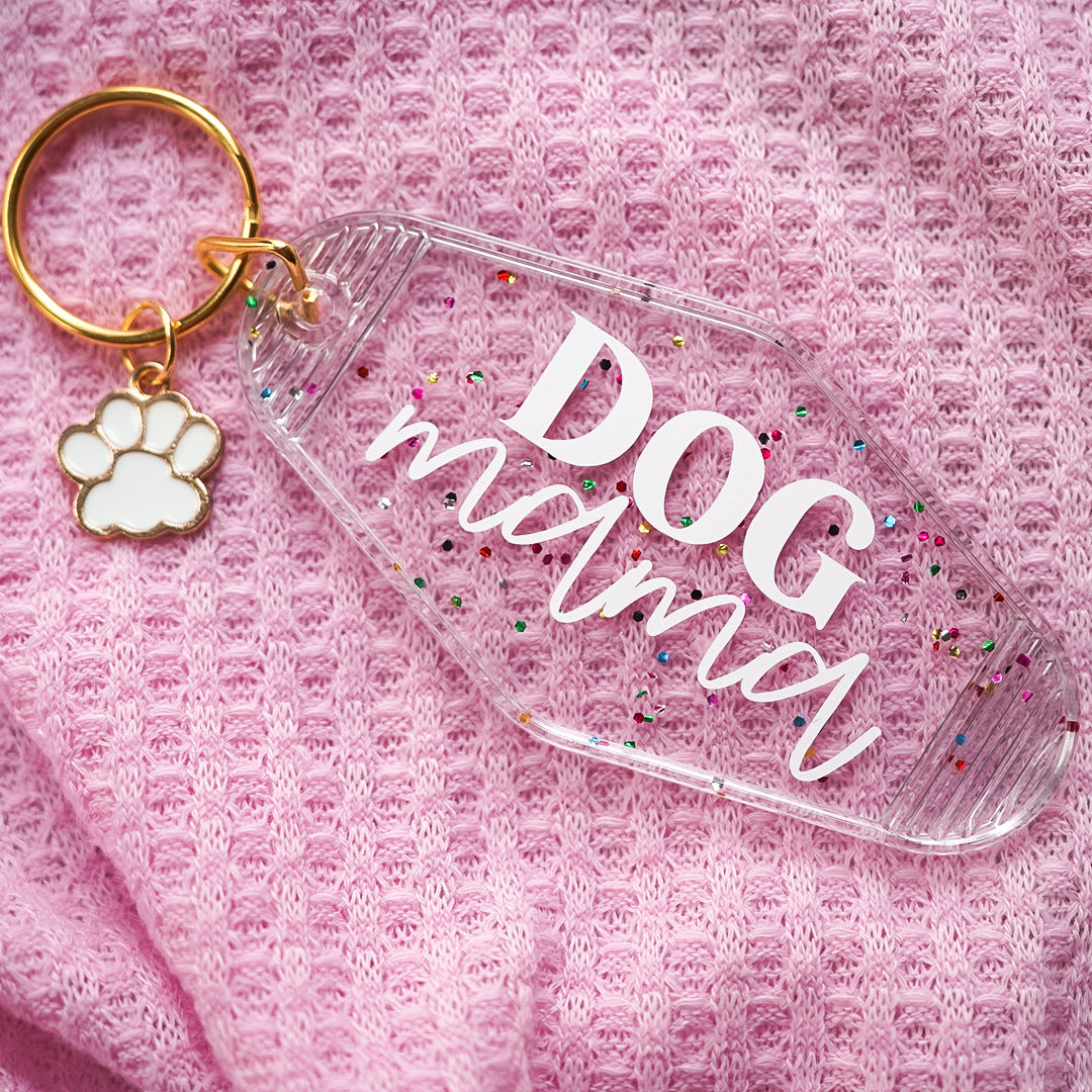 Dog Mom Motel Keychain