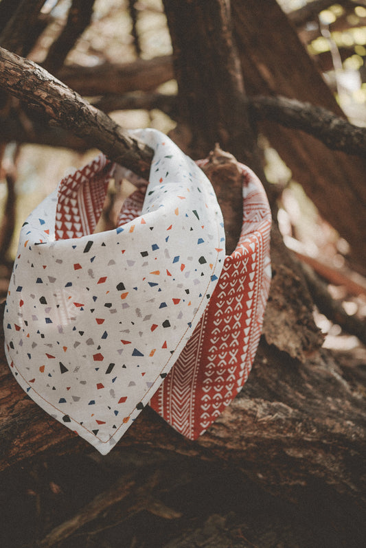 Southwest Terracotta Reversible | Dog Bandana | Hiking Dog | Snap Bandana | Adventure Dogs | Pet Accessory