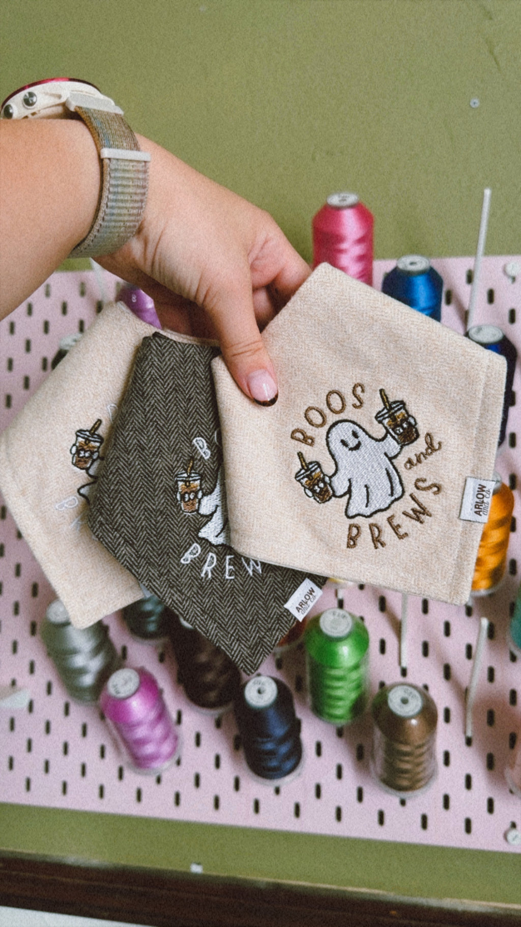 Boos & Brews Embroidered Bandana | Halloween Pet Bandanas for Dogs & Cats