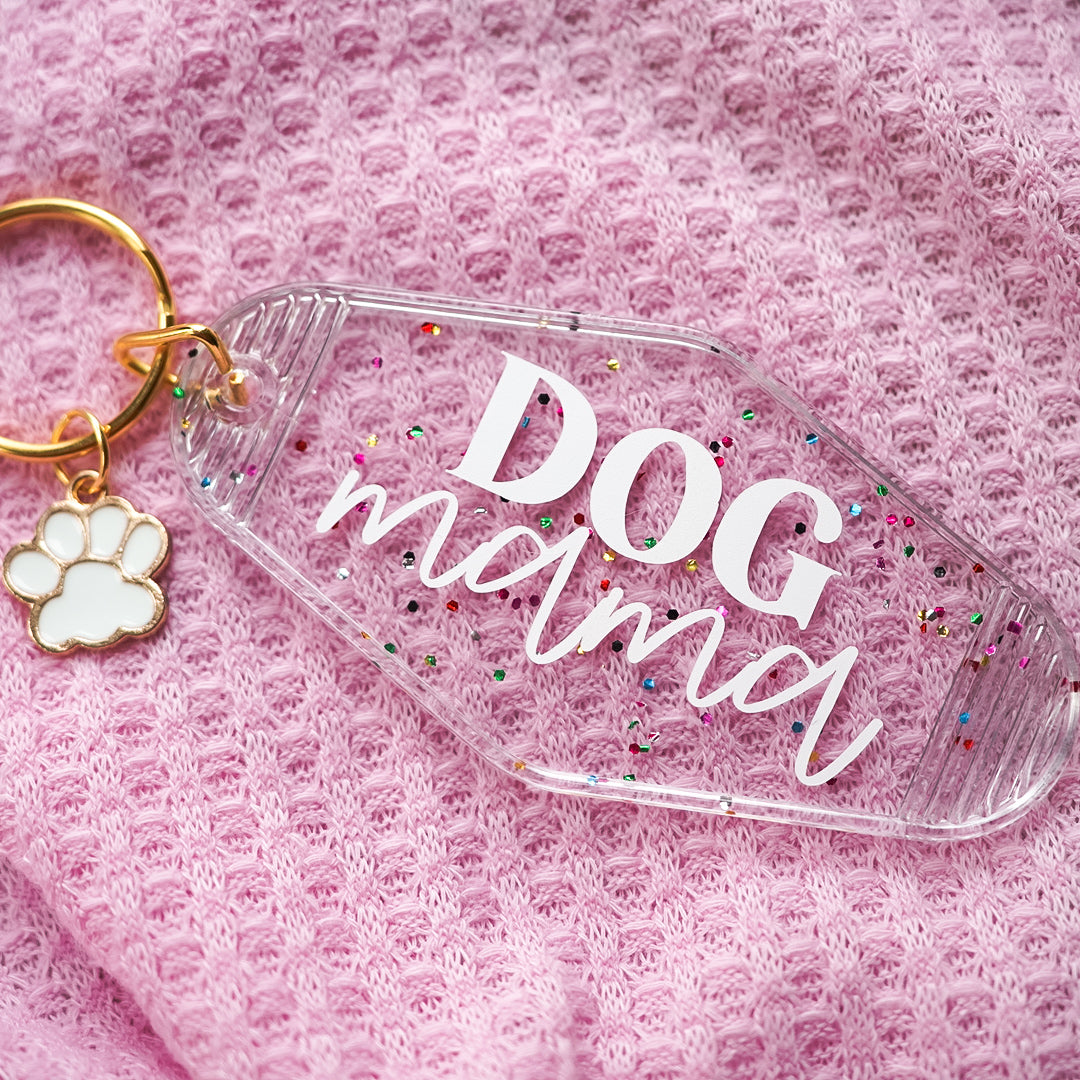 Dog Mom Motel Keychain