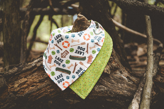 Lake Dog Reversible | Dog Bandana | Adventure Dogs | Outdoor Dog | Snap Bandana | Pet Accessory