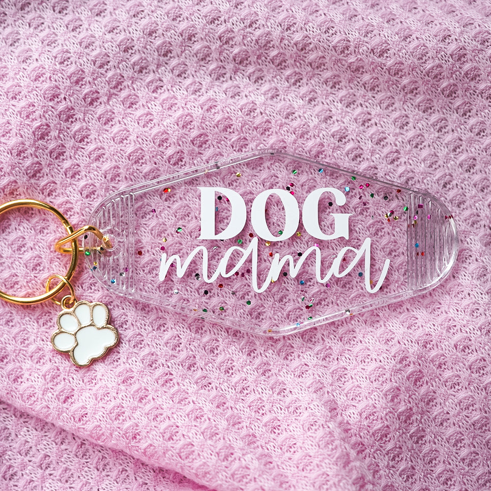 Dog Mom Motel Keychain