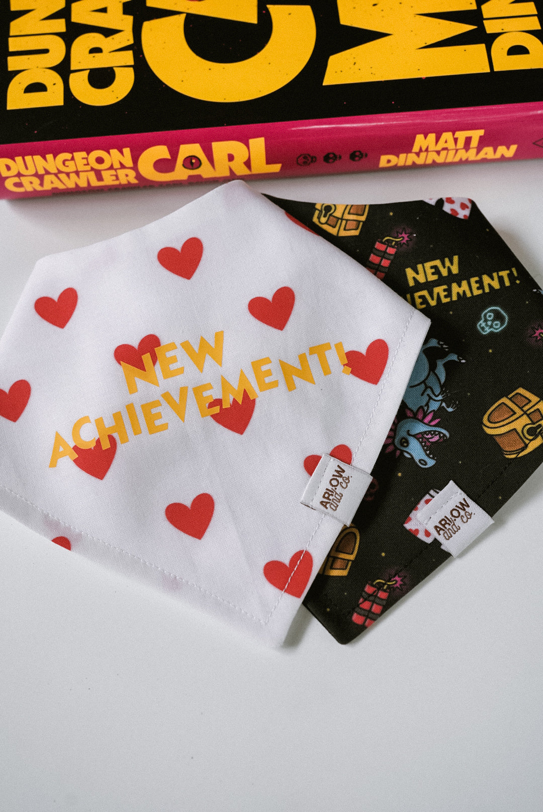 New Achievement Dungeon Crawler Carl Bandana | Cotton Bookish Pet Bandanas for Dogs & Cat