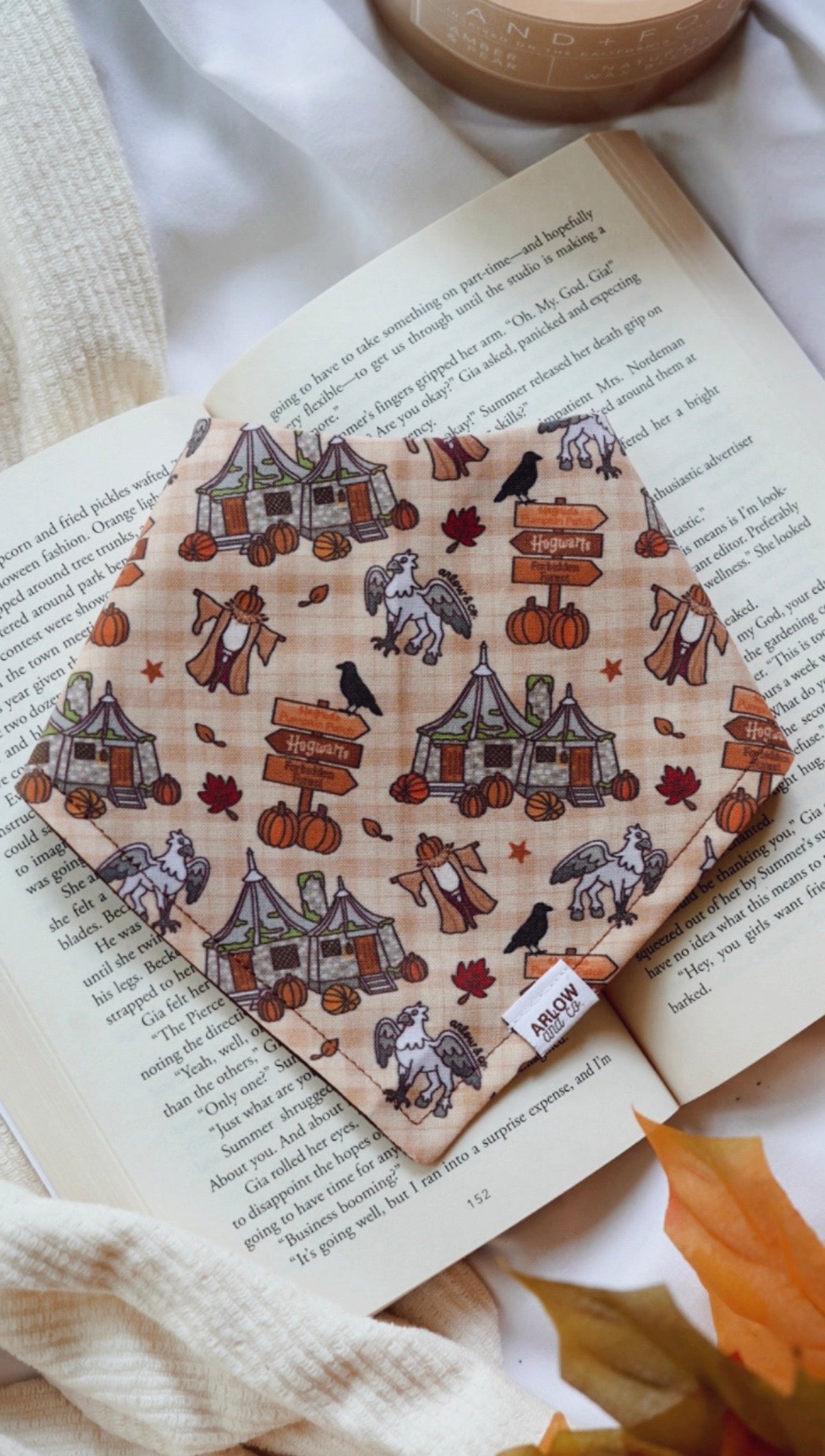Magical Pumpkin Patch Bandana | Cotton Seasonal Fall Coffee Pet Bandanas for Dogs & Cat