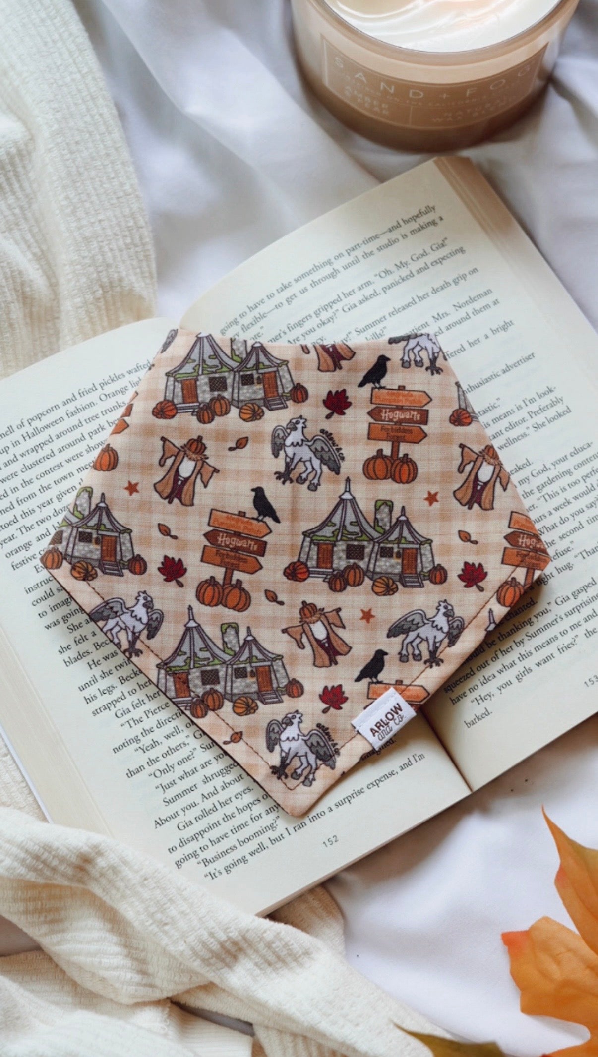 Magical Pumpkin Patch Bandana | Cotton Seasonal Fall Coffee Pet Bandanas for Dogs & Cat
