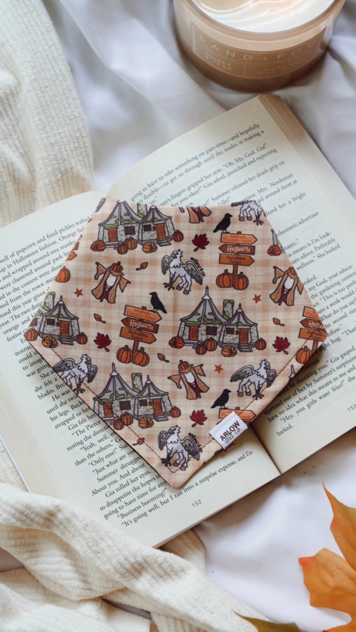 Magical Pumpkin Patch Bandana | Cotton Seasonal Fall Coffee Pet Bandanas for Dogs & Cat
