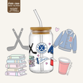 Campus Hockey Romance Beer Can Glass | Hockey Romance Iced Coffee Matcha Glass