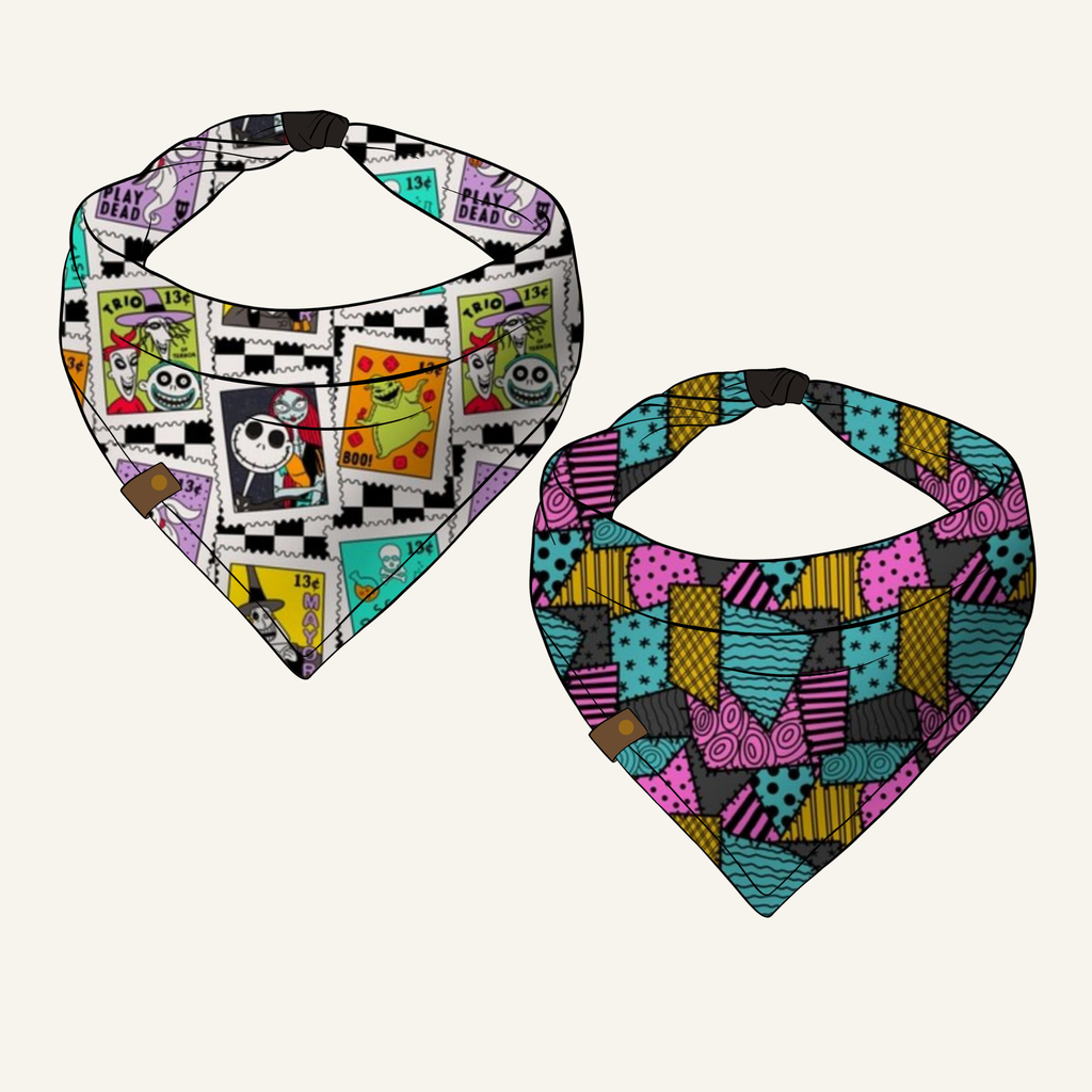 Stitched Together Bandana | Reversible Cotton Seasonal Halloween Pet Bandanas for Dogs & Cat