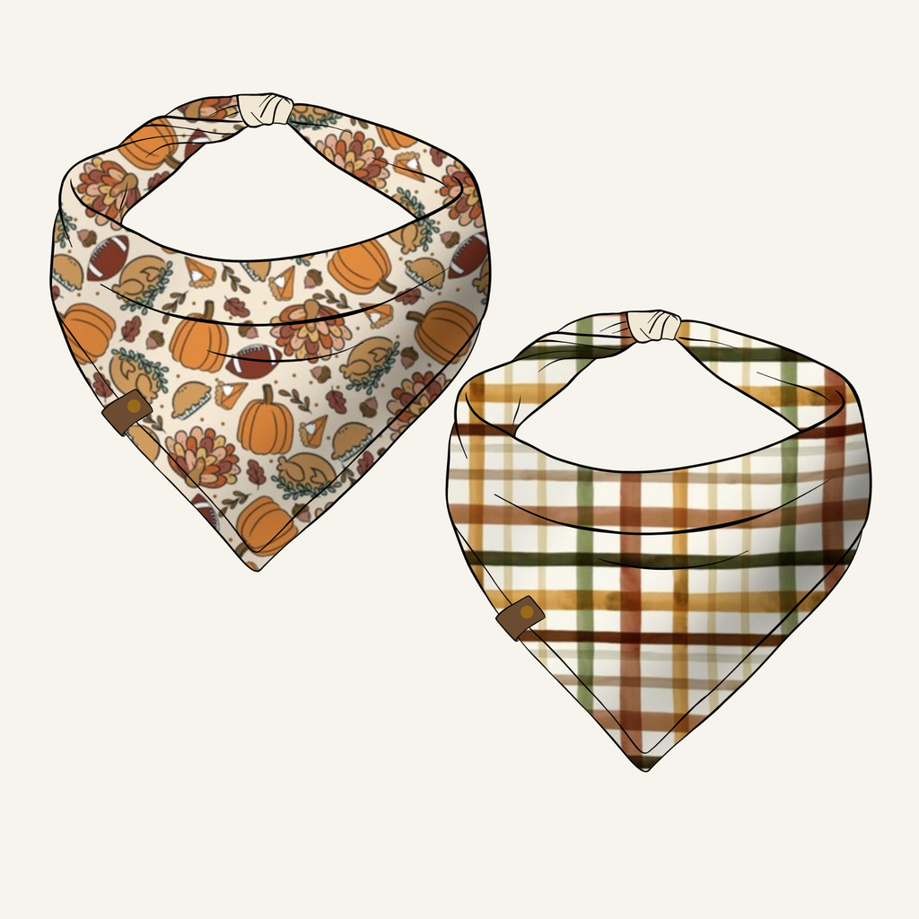 Turkey Day Bandana | Reversible Cotton Fall Seasonal Pet Bandanas for Dogs & Cats