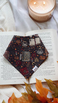 Autumn Reads Bandana | Cotton Seasonal Fall Bookish Pet Bandanas for Dogs & Cat