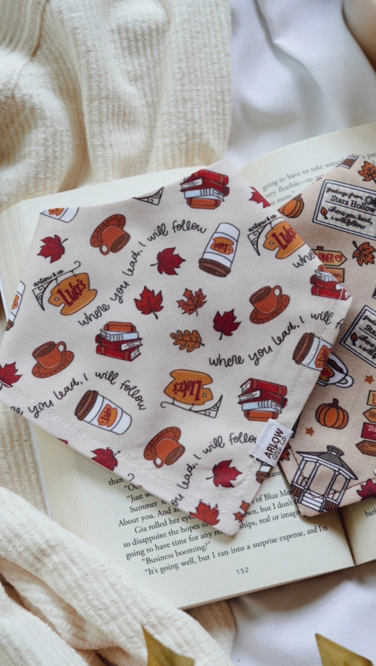 Follow Where You Lead Bandana | Cotton Seasonal Fall Pet Bandanas for Dogs & Cat