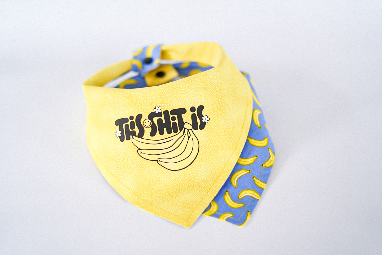 Shit is Bananas Bandana | Cotton Reversible Banana Pet Bandanas for Dogs & Cats