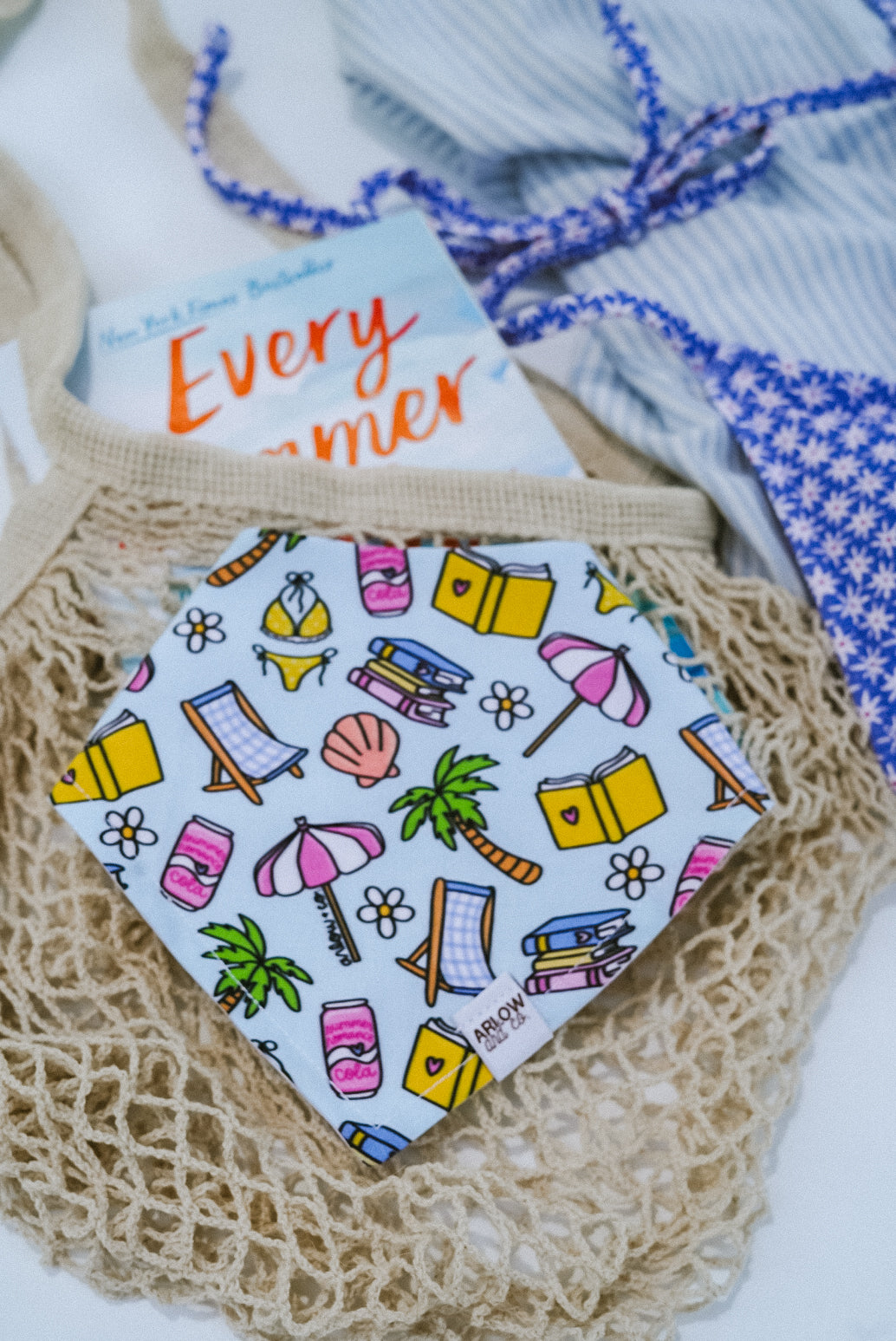 Summer Romance Book Club Bandana | Cotton Bookish Summer Romance Pet Bandanas for Dogs & Cat