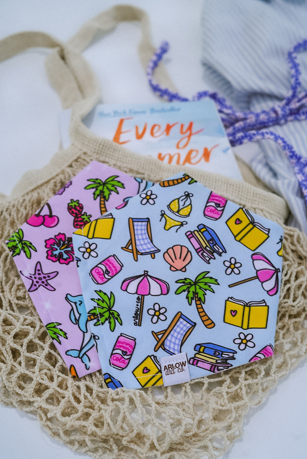 Summer Romance Book Club Bandana | Cotton Bookish Summer Romance Pet Bandanas for Dogs & Cat