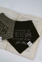 Corduroy Survivor of Maas Destruction Embroidered Book Bandana | Book Inspired Pet Bandanas for Dogs & Cats