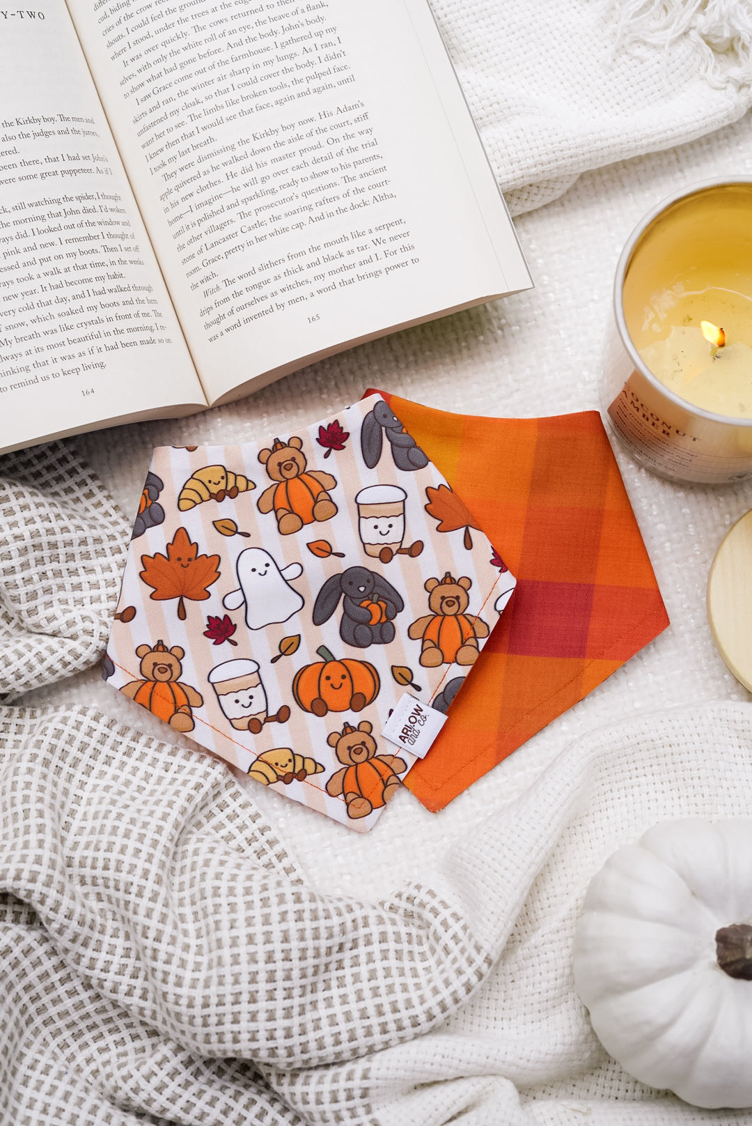 Fall Plushies Bandana | Reversible Cotton Fall Seasonal Pet Bandanas for Dogs & Cats