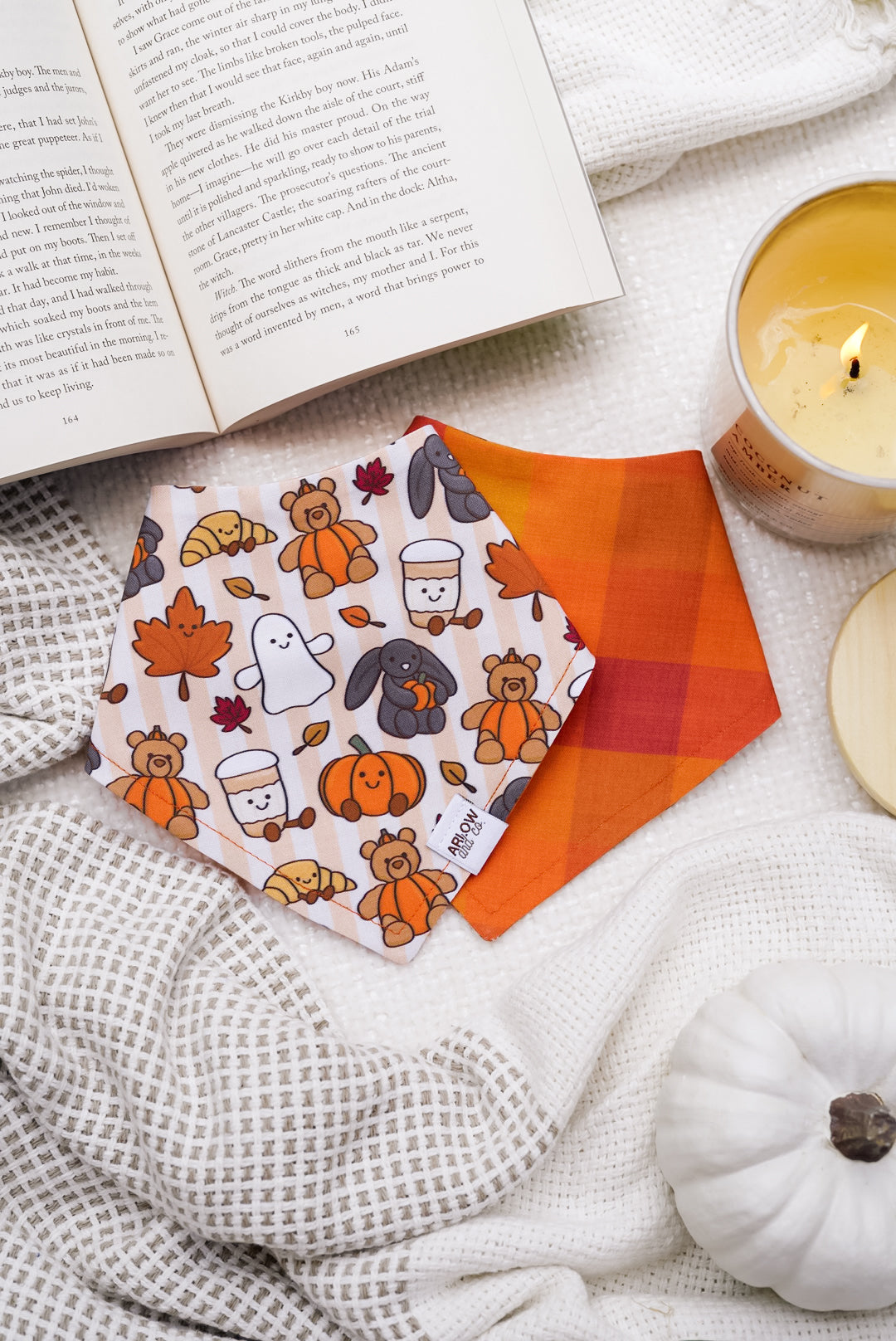 Fall Plushies Bandana | Reversible Cotton Fall Seasonal Pet Bandanas for Dogs & Cats