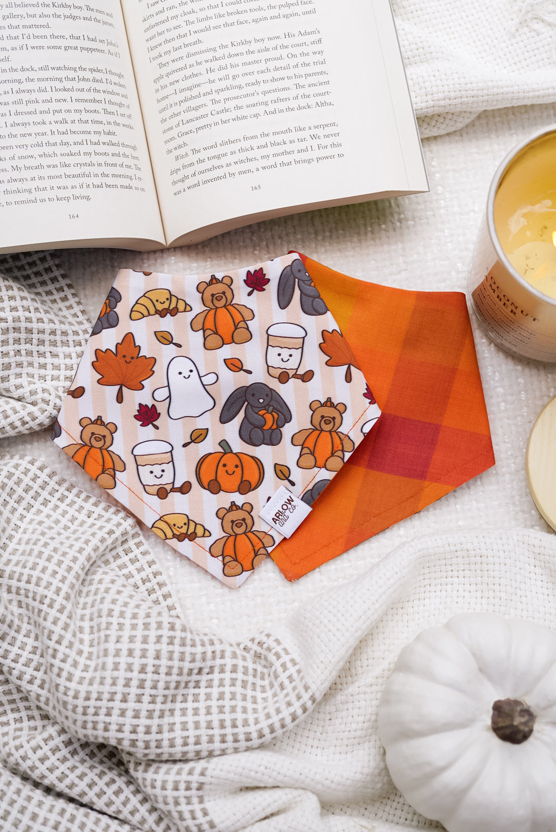Fall Plushies Bandana | Reversible Cotton Fall Seasonal Pet Bandanas for Dogs & Cats