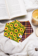 Sunflower Patch Plaid Bandana | Reversible Cotton Fall Seasonal Pet Bandanas for Dogs & Cats