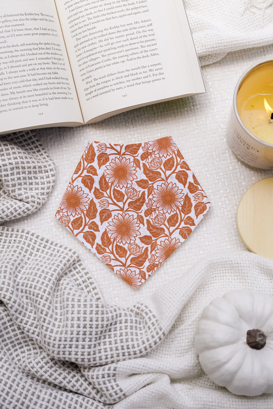 Helianthus Bandana | Cotton Seasonal Fall Sunflower Pet Bandanas for Dogs & Cat