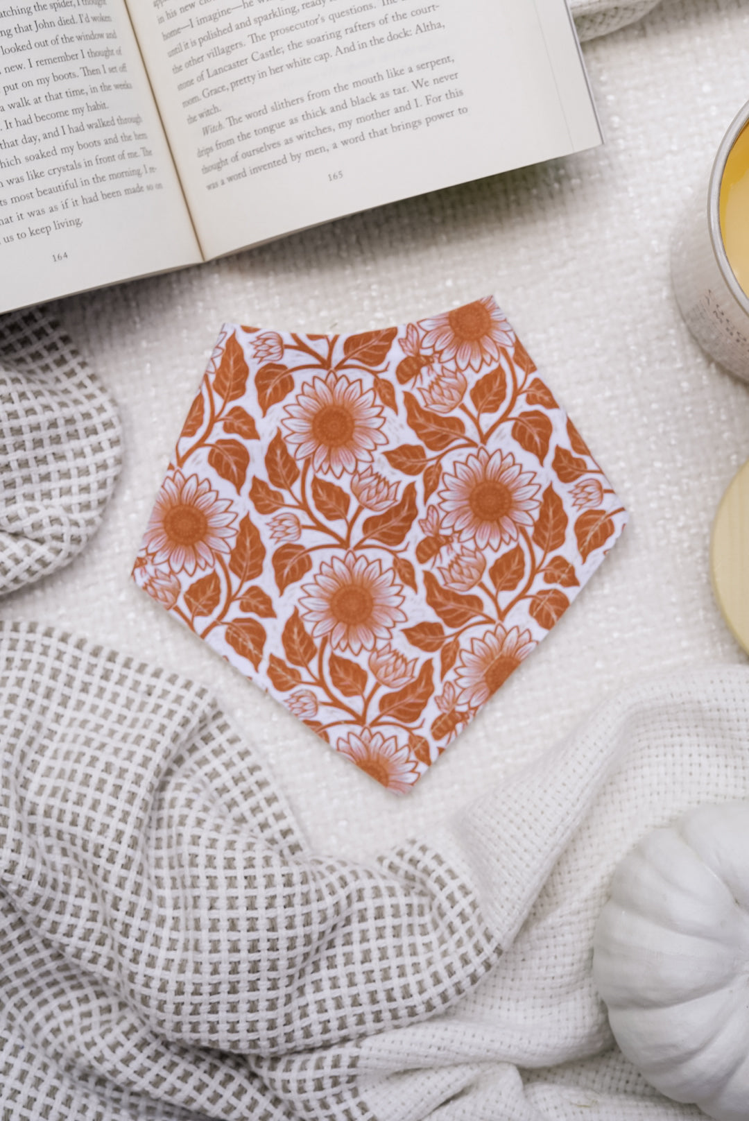 Helianthus Bandana | Cotton Seasonal Fall Sunflower Pet Bandanas for Dogs & Cat
