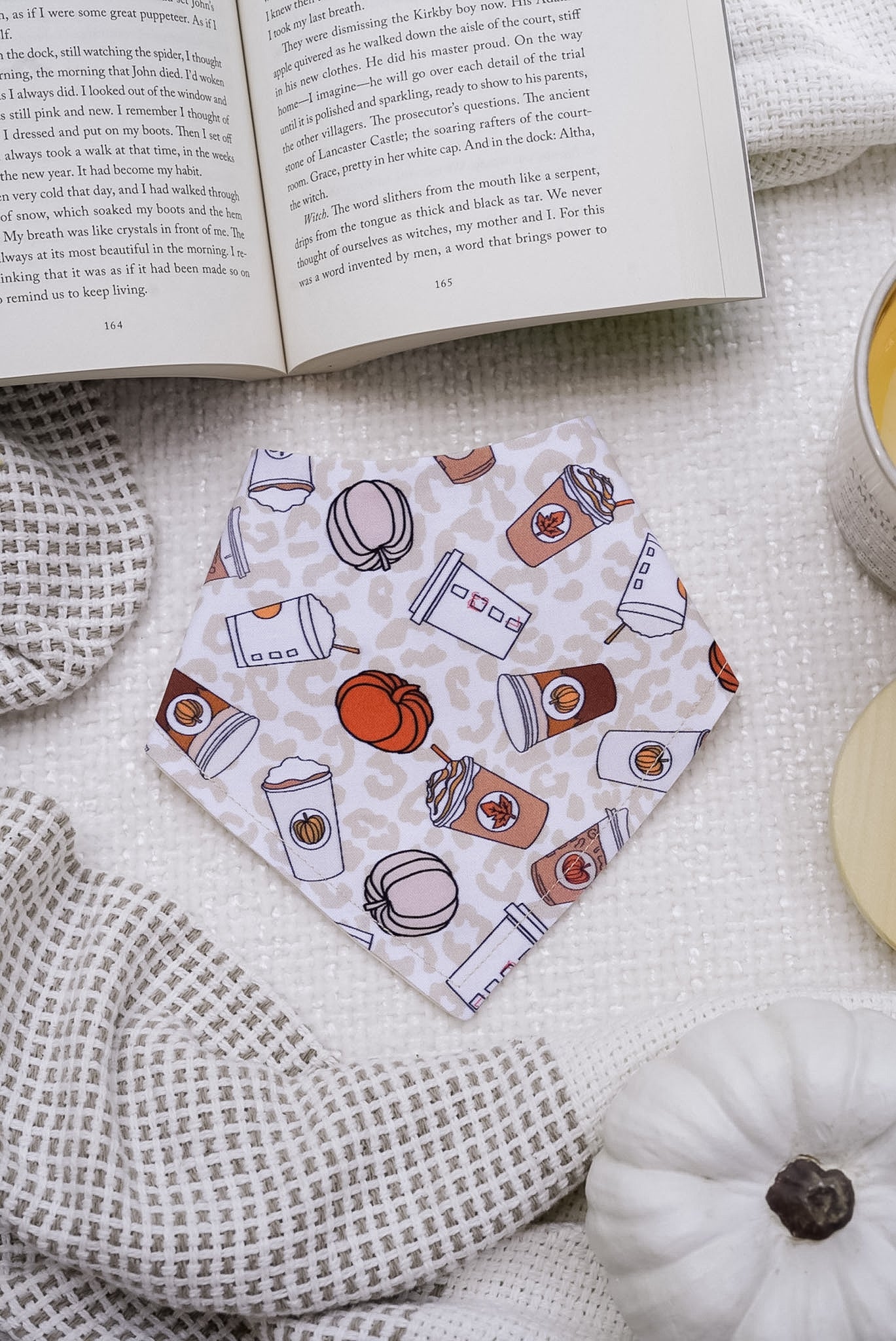 Fall Coffee Bandana | Cotton Seasonal Fall Coffee Pet Bandanas for Dogs & Cat