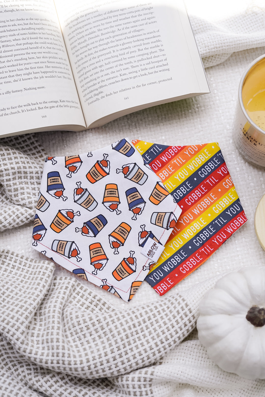 Gobble 'til You Wobble Bandana | Reversible Cotton Fall Seasonal Pet Bandanas for Dogs & Cats