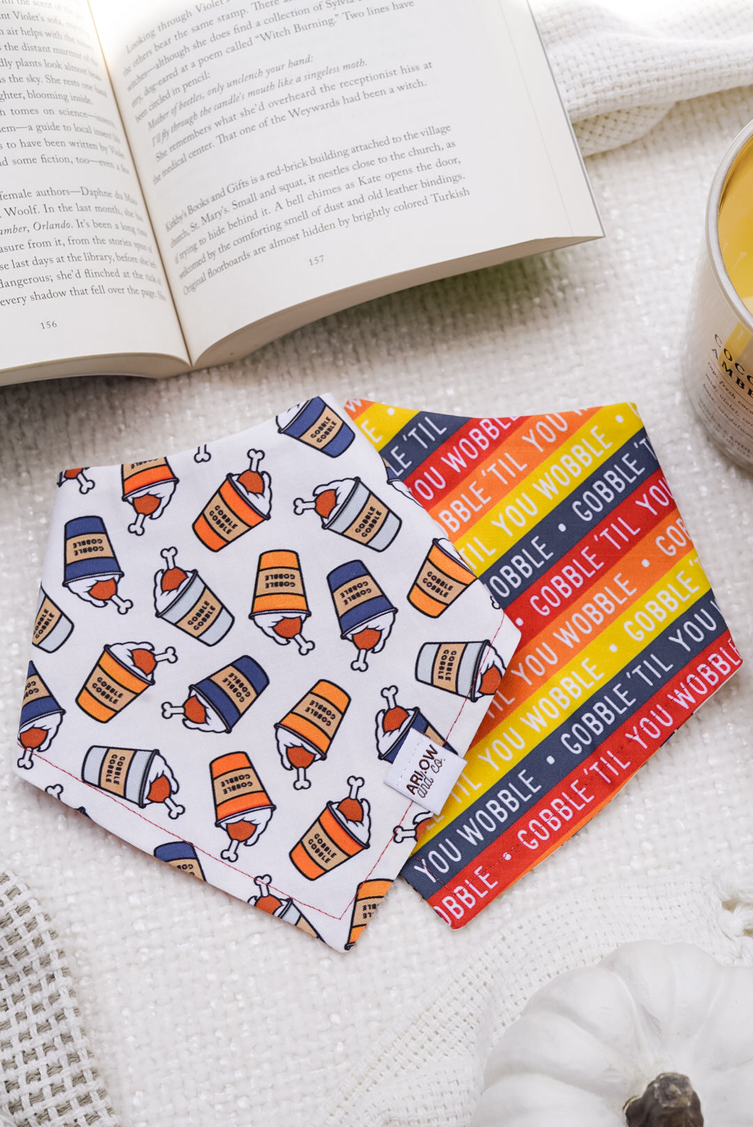 Gobble 'til You Wobble Bandana | Reversible Cotton Fall Seasonal Pet Bandanas for Dogs & Cats