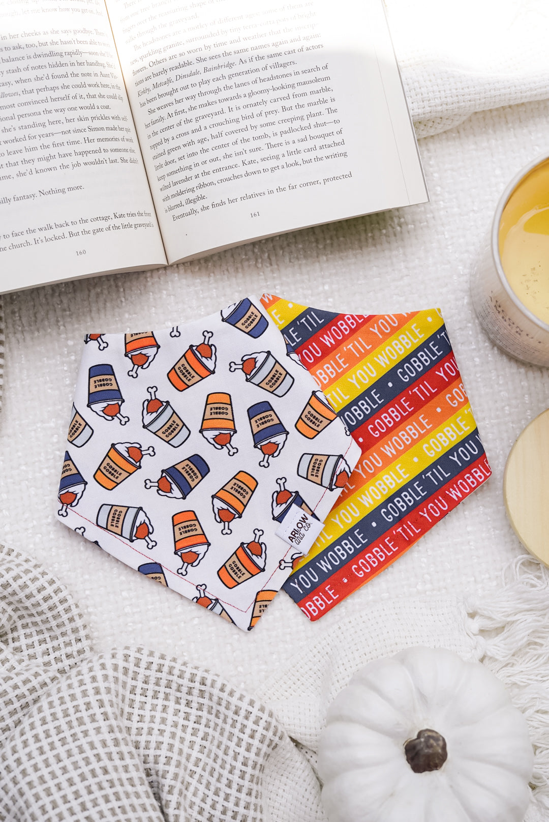 Gobble 'til You Wobble Bandana | Reversible Cotton Fall Seasonal Pet Bandanas for Dogs & Cats