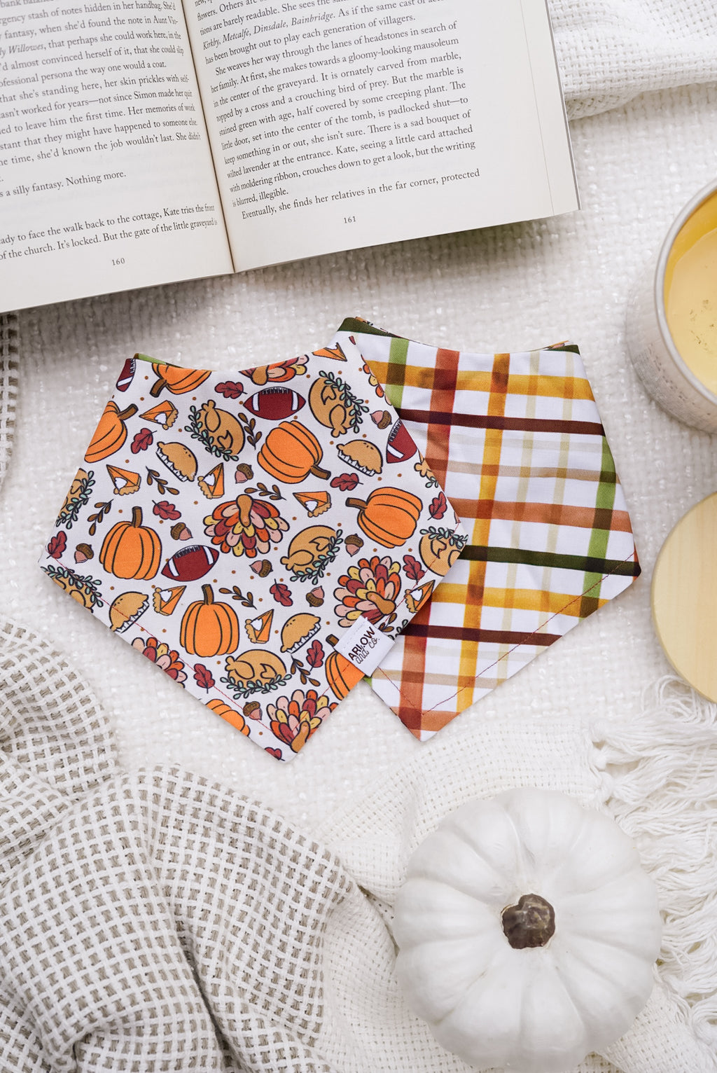 Turkey Day Bandana | Reversible Cotton Fall Seasonal Pet Bandanas for Dogs & Cats