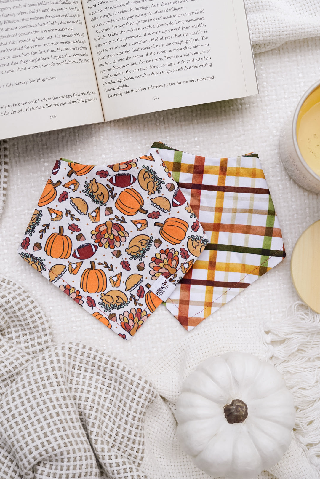 Turkey Day Bandana | Reversible Cotton Fall Seasonal Pet Bandanas for Dogs & Cats
