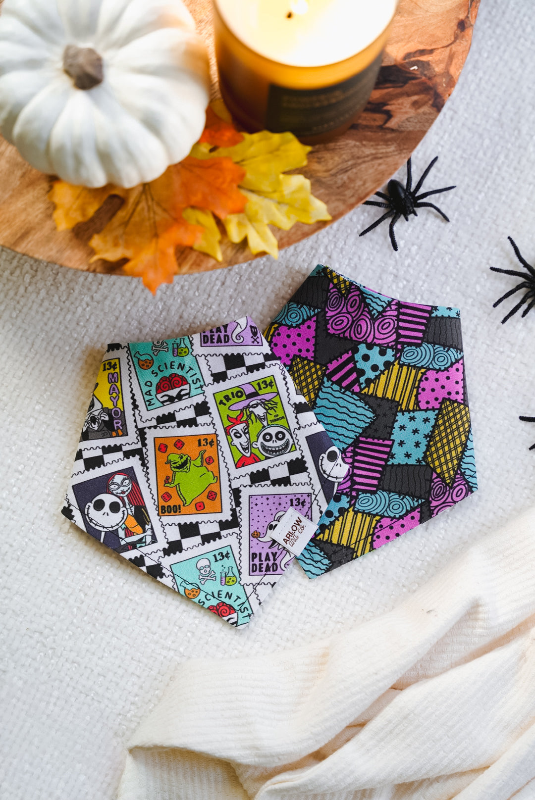 Stitched Together Bandana | Reversible Cotton Seasonal Halloween Pet Bandanas for Dogs & Cat