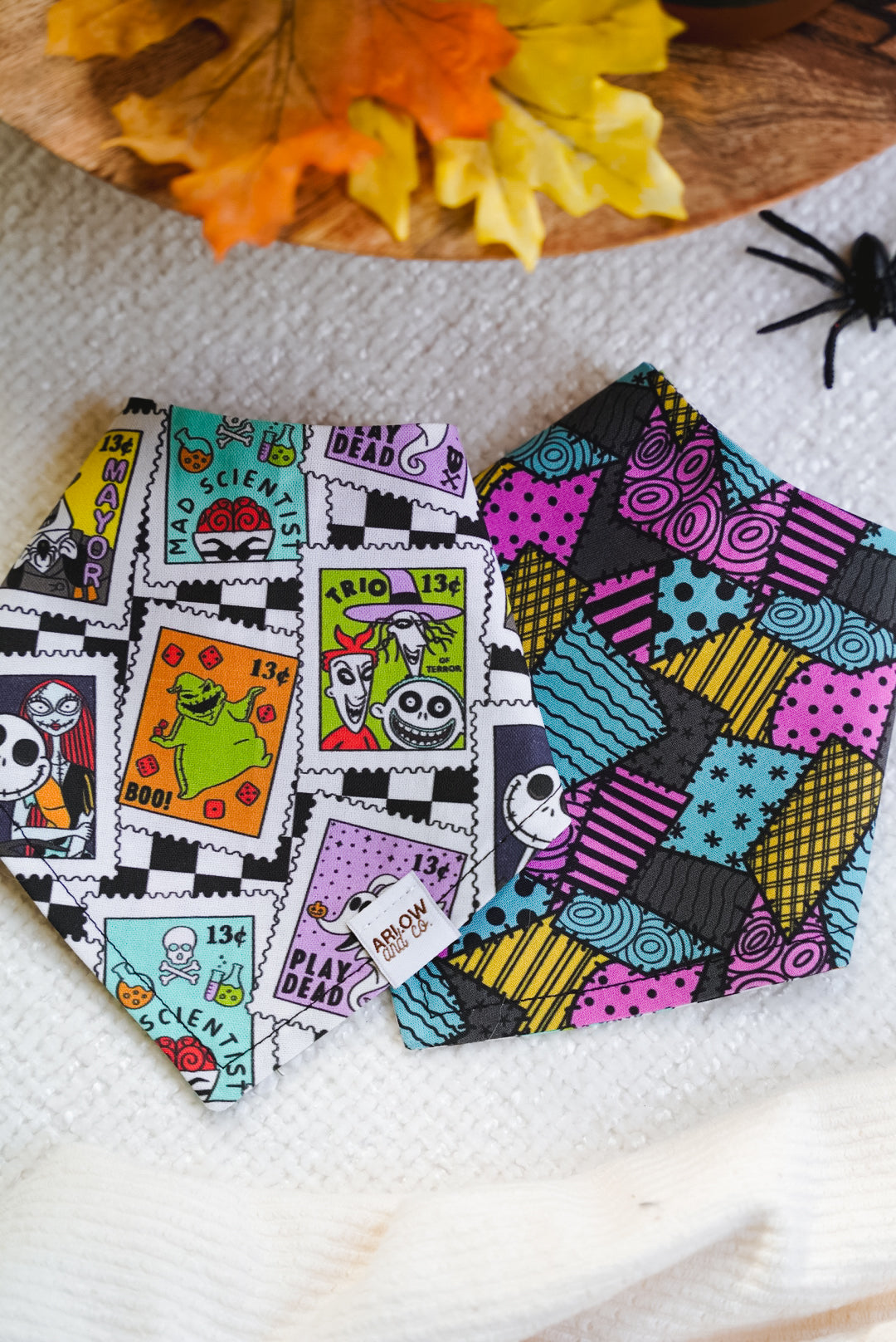 Stitched Together Bandana | Reversible Cotton Seasonal Halloween Pet Bandanas for Dogs & Cat
