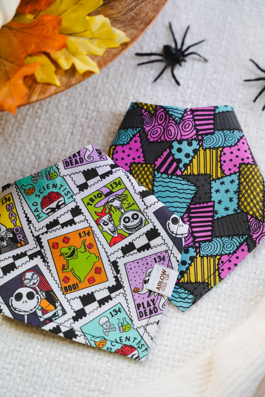 Stitched Together Bandana | Reversible Cotton Seasonal Halloween Pet Bandanas for Dogs & Cat