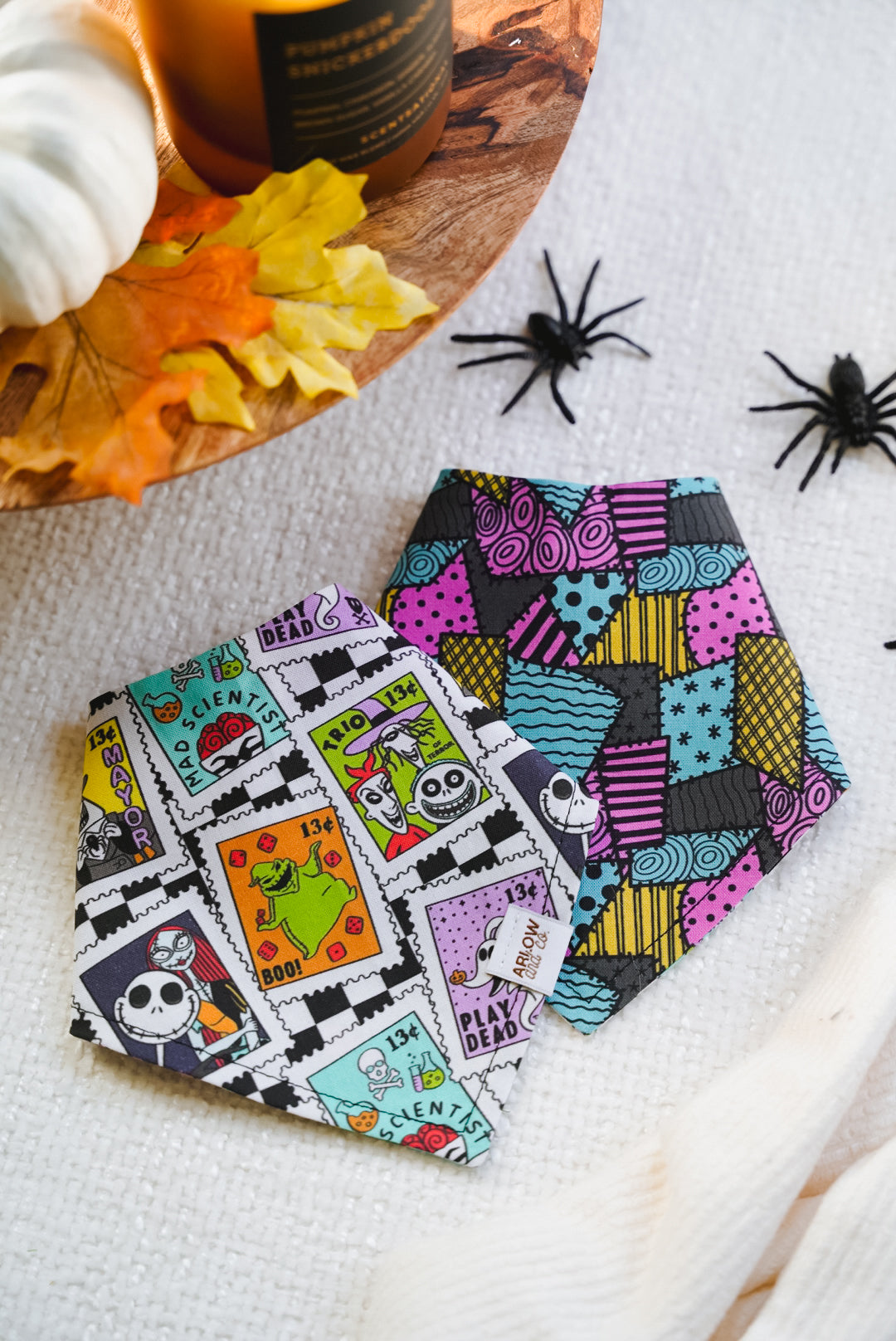 Stitched Together Bandana | Reversible Cotton Seasonal Halloween Pet Bandanas for Dogs & Cat