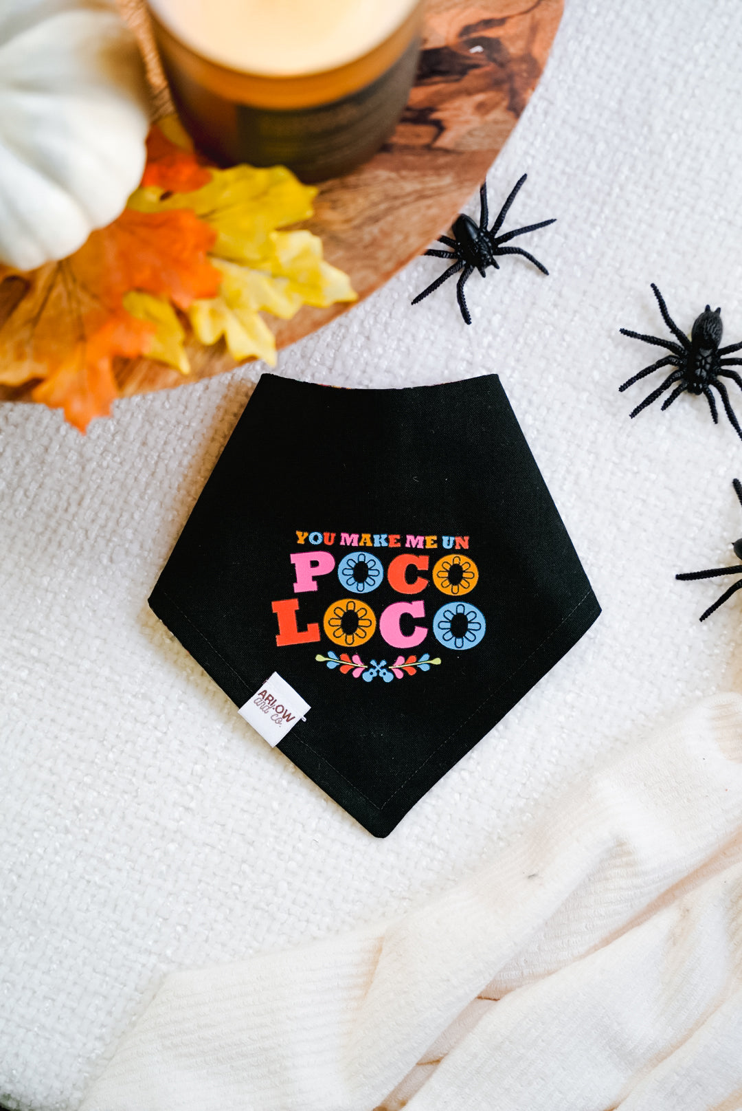 Poco Loco Sugar Skulls Bandana | Reversible Cotton Día de los Muertos Pet Bandanas for Dogs & Cat