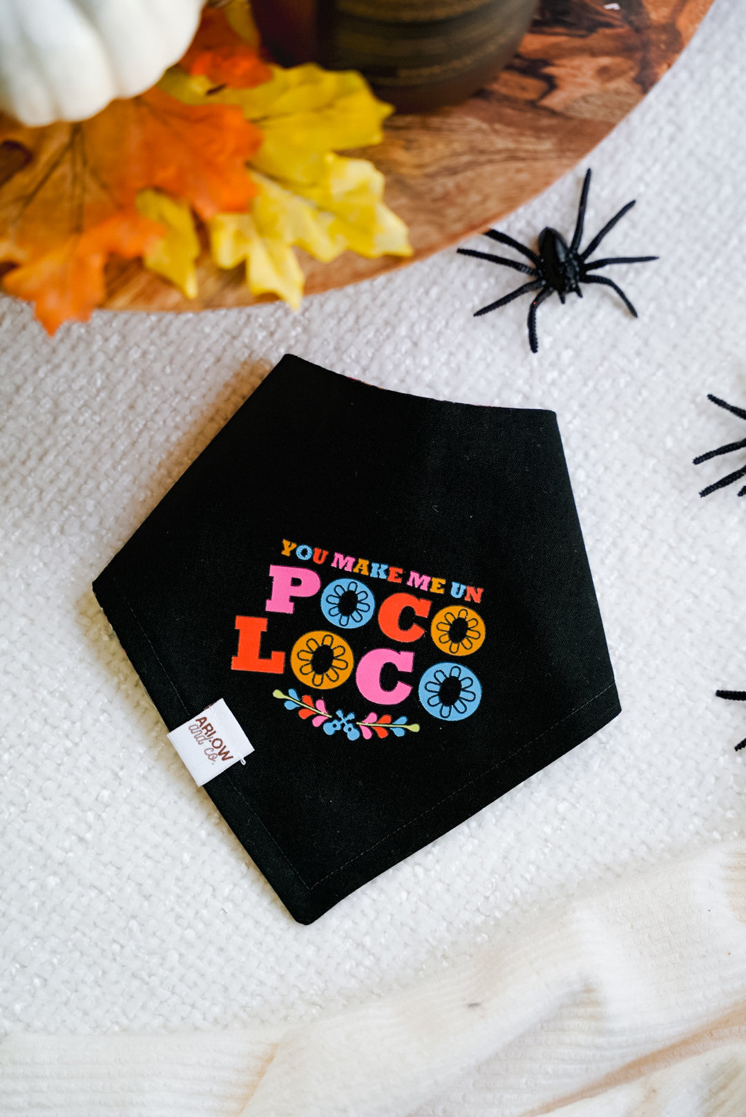 Poco Loco Sugar Skulls Bandana | Reversible Cotton Día de los Muertos Pet Bandanas for Dogs & Cat