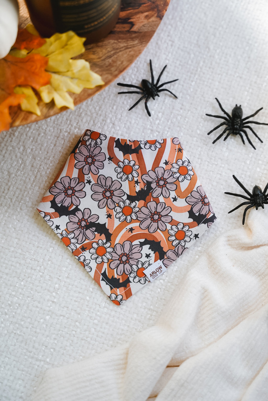 Batshit Crazy Bandana | Reversible Cotton Seasonal Halloween Pet Bandanas for Dogs & Cat