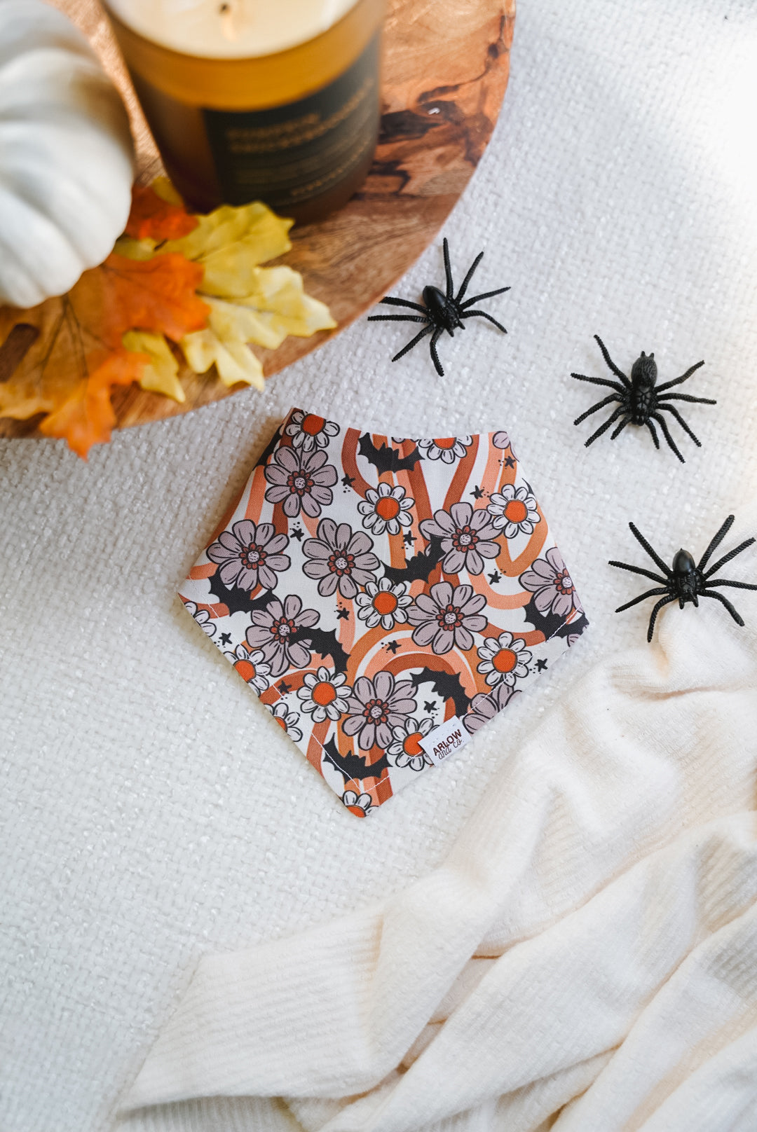 Batshit Crazy Bandana | Reversible Cotton Seasonal Halloween Pet Bandanas for Dogs & Cat