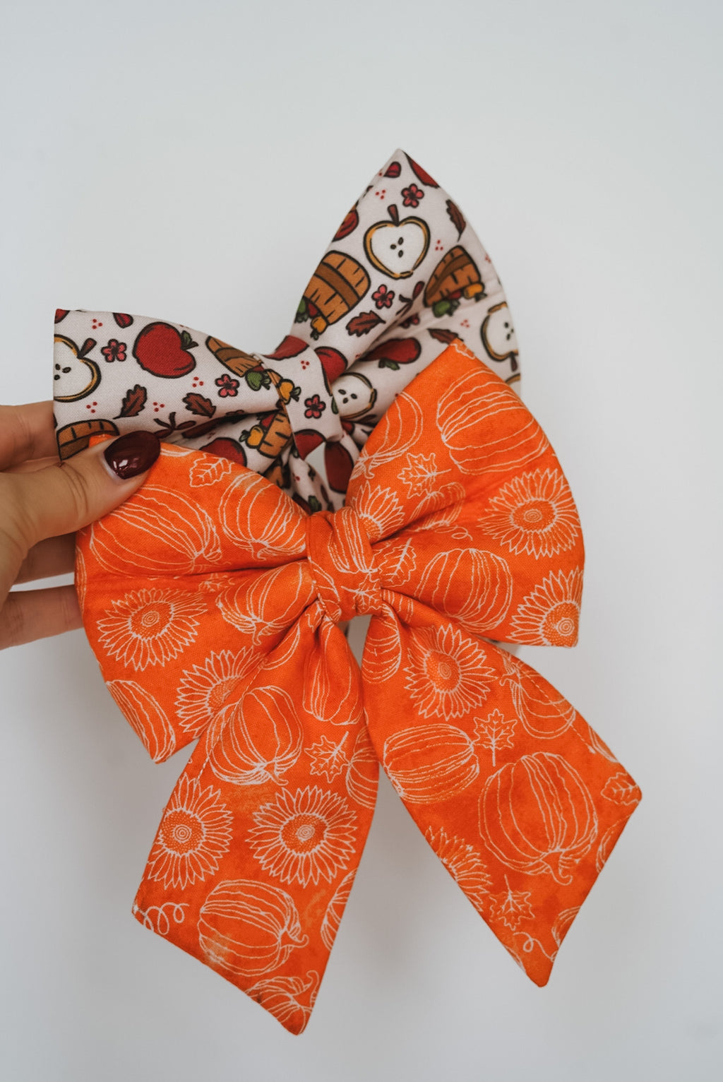 Sunflower Pumpkin Patch Sailor Bow | Fall Collar Accessories for Pets