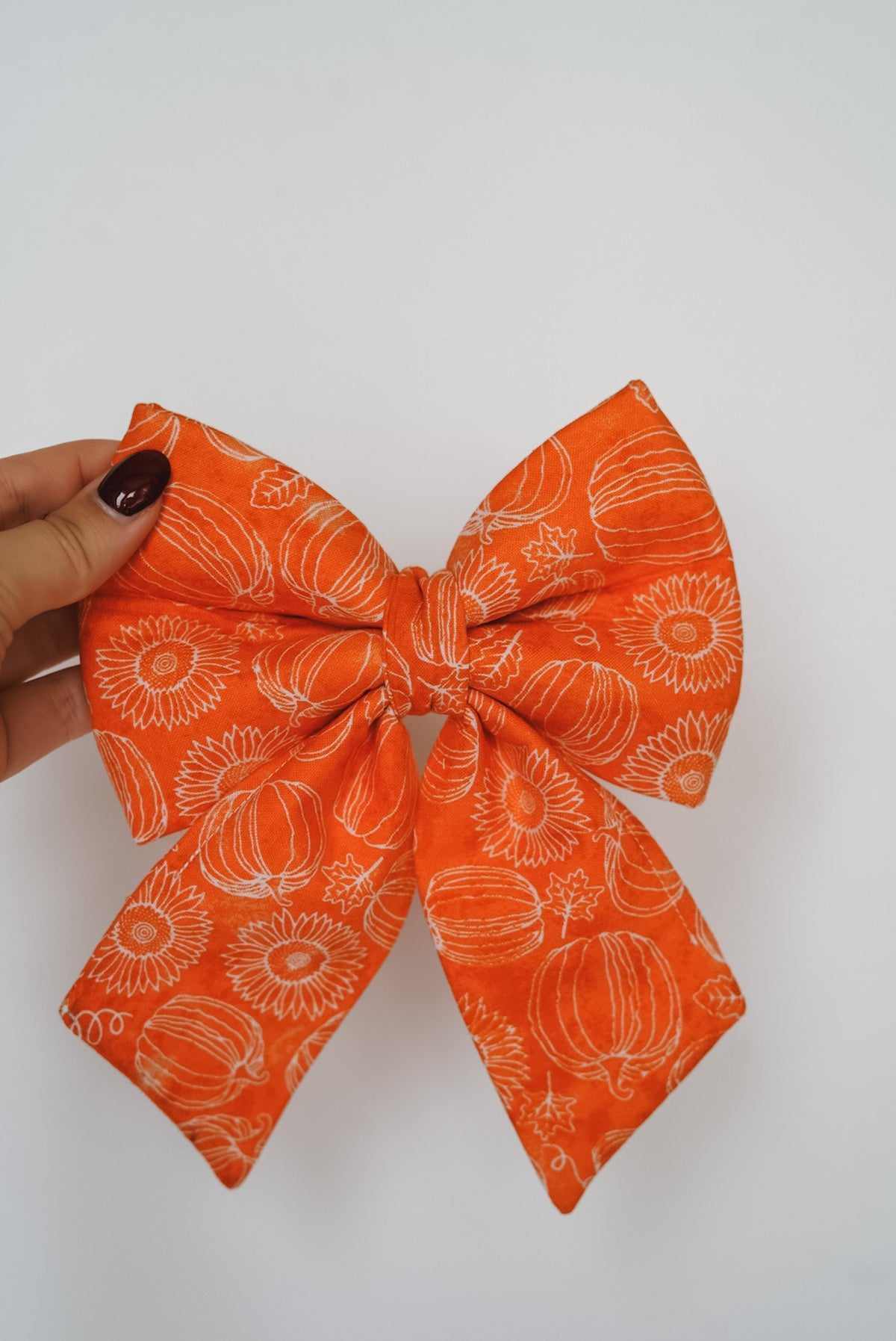 Sunflower Pumpkin Patch Sailor Bow | Fall Collar Accessories for Pets