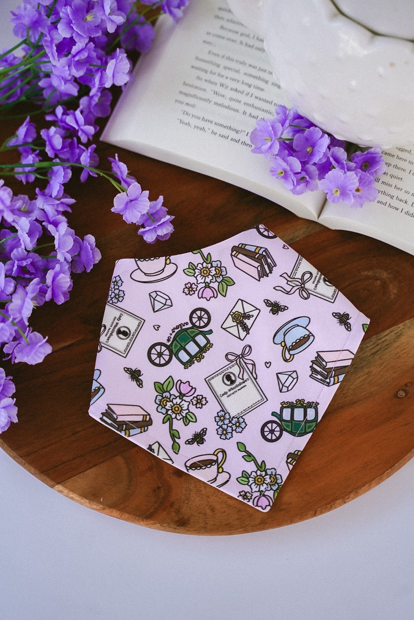 Regency Era Bandana | Cotton Bookish Pet Bandanas for Dogs & Cats