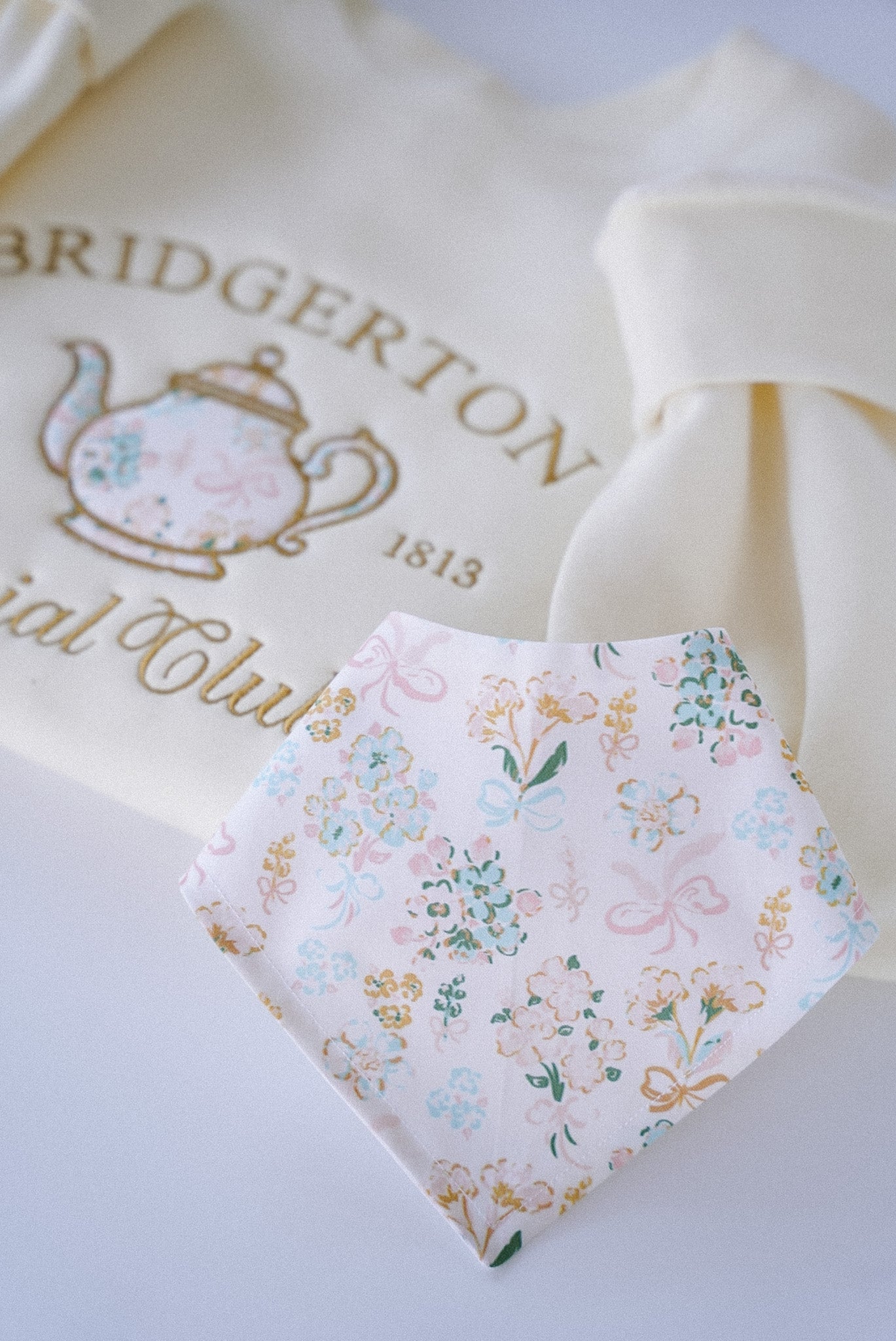 Regency Social Club Florals Bandana | Cotton Bookish Pet Bandanas for Dogs & Cats