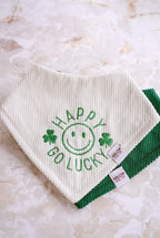 Happy Go Lucky Corduroy Bandana | St Patrick's Day Pet Bandanas for Dogs & Cats