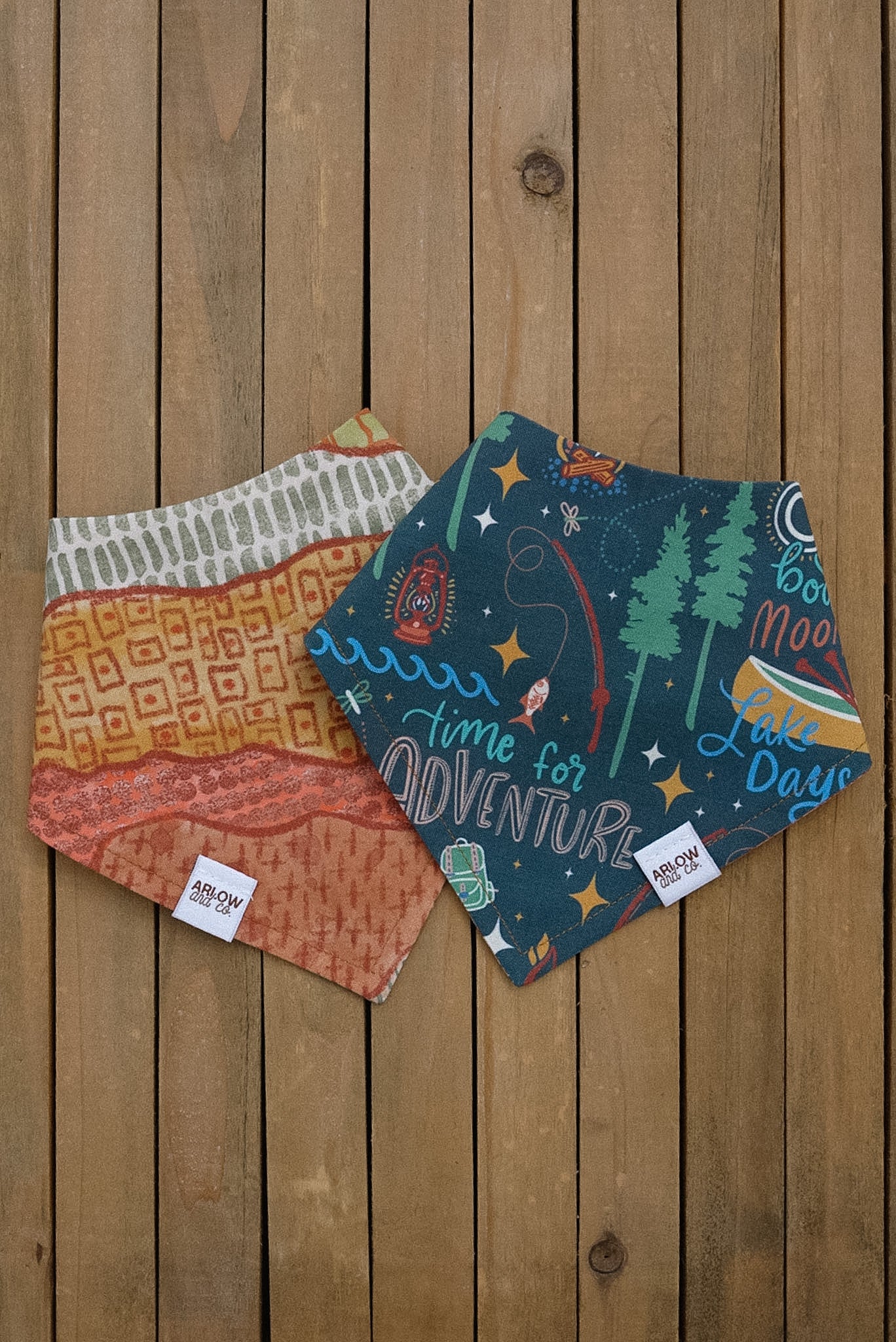Time For An Adventure Bandana | Lake Adventure Reversible Pet Bandanas for Dogs & Cats