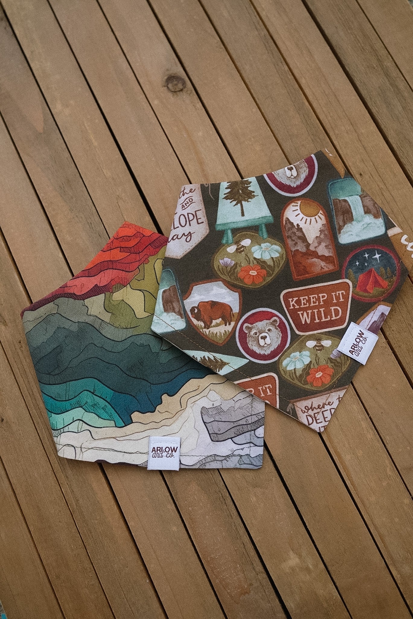 Keep it Wild Bandana | National Park Badges Reversible Pet Bandanas for Dogs & Cats